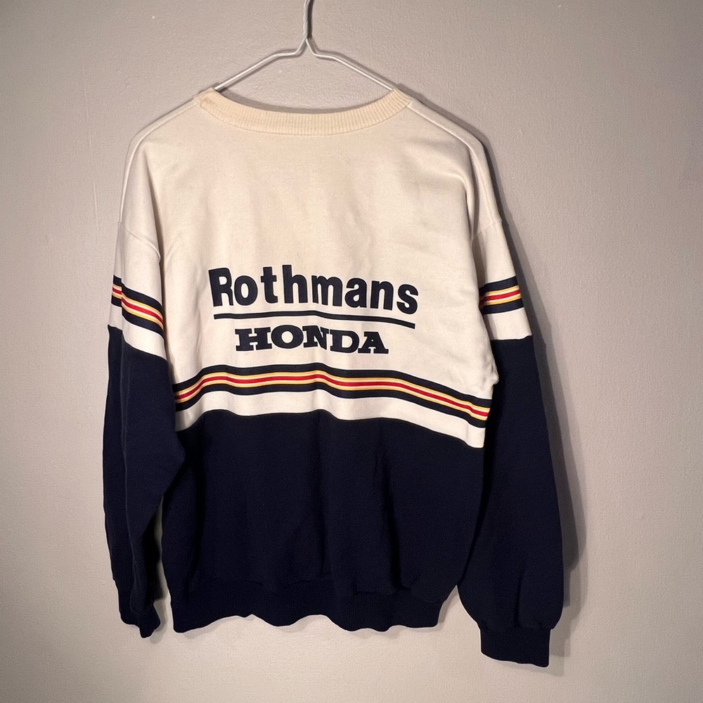 Vintage 80s Rothmans Honda Racing Rugby Sweatshirt - Picture 2 of 2